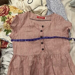 Pyne & Smith Red and White Striped linen dress